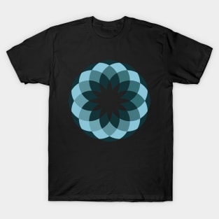 flowers inside blue circles T-Shirt